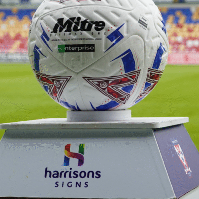 Introducing the 25/26 match ball in partnership with Harrisons Signs