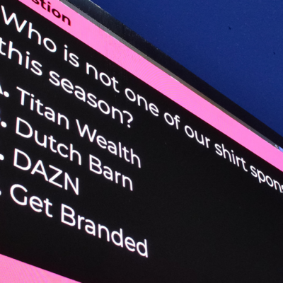 Interactive half-time SpeedQuiz this Saturday